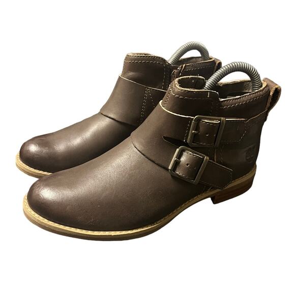 Womans Timberland‎ Leather Savin Hill Anti-fatigue footbed Brown Ankle Boot 6 - Picture 1 of 7